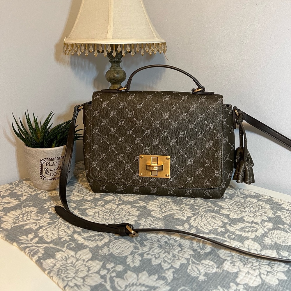 Elegant Brown Patterned Crossbody Bag